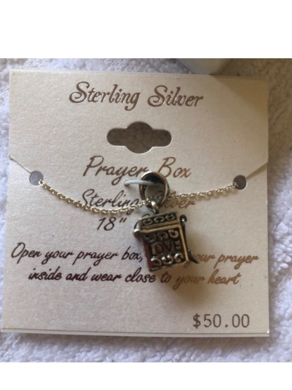 NEW STERLING SILVER PRAYER BOX 18" Chain